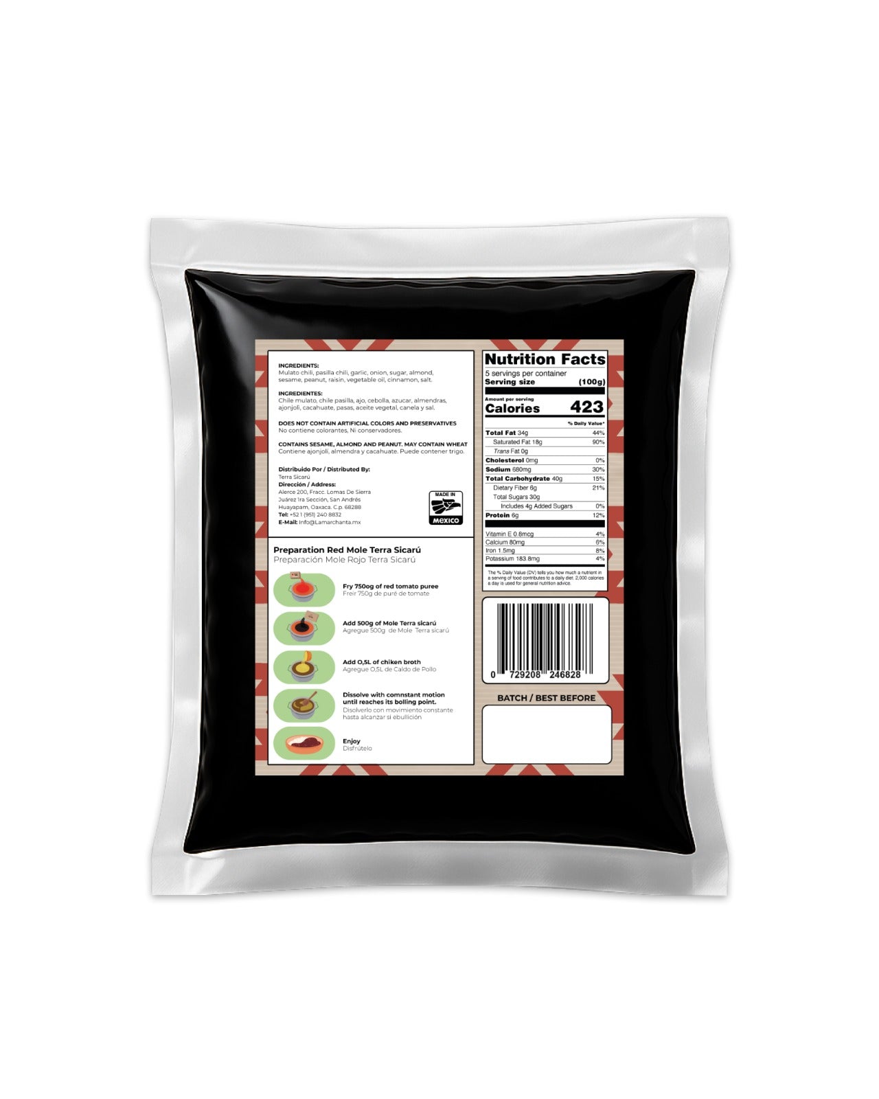 Mole Rojo 500g, Terra Sicarú®