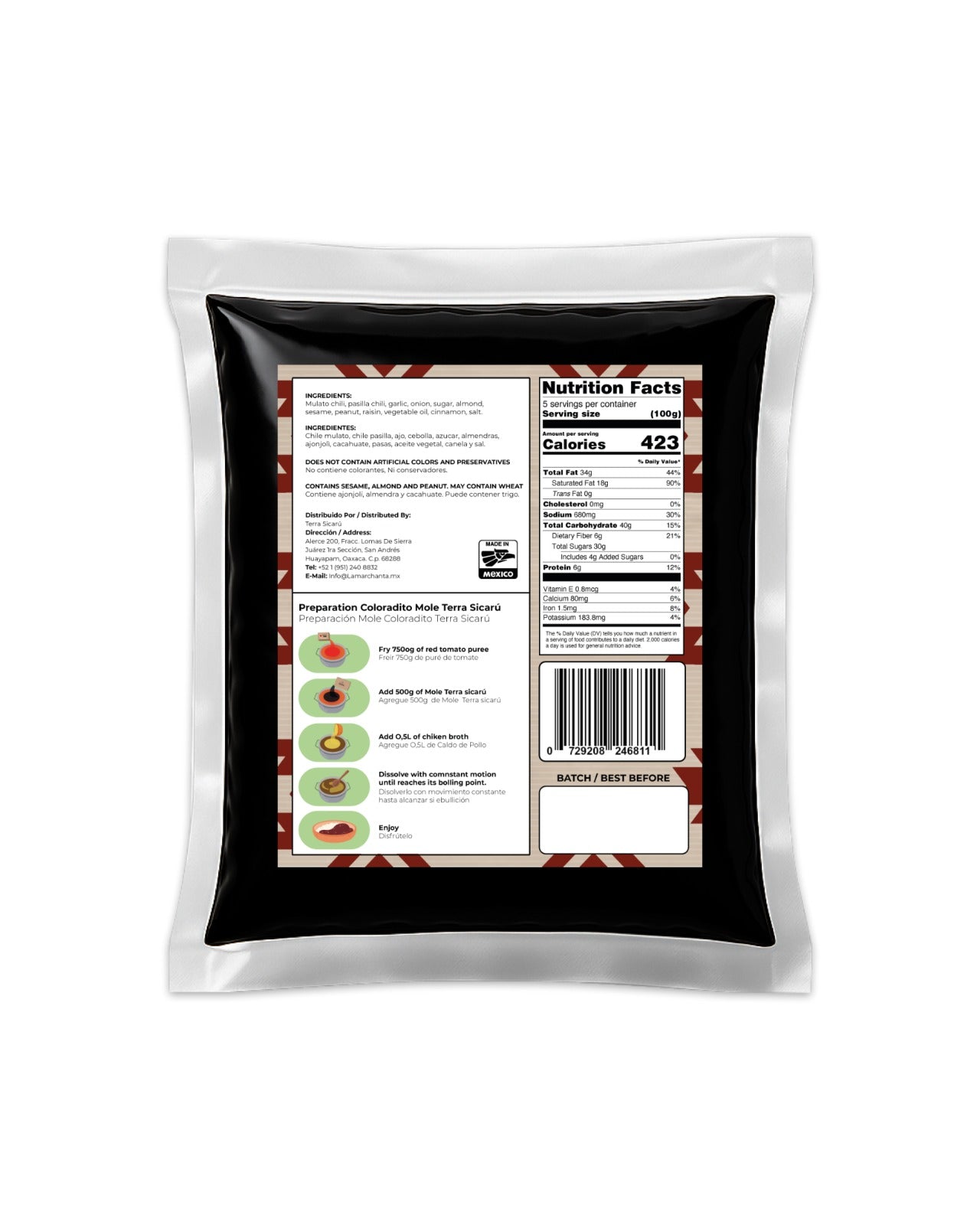 Mole Coloradito 500g, Terra Sicarú®