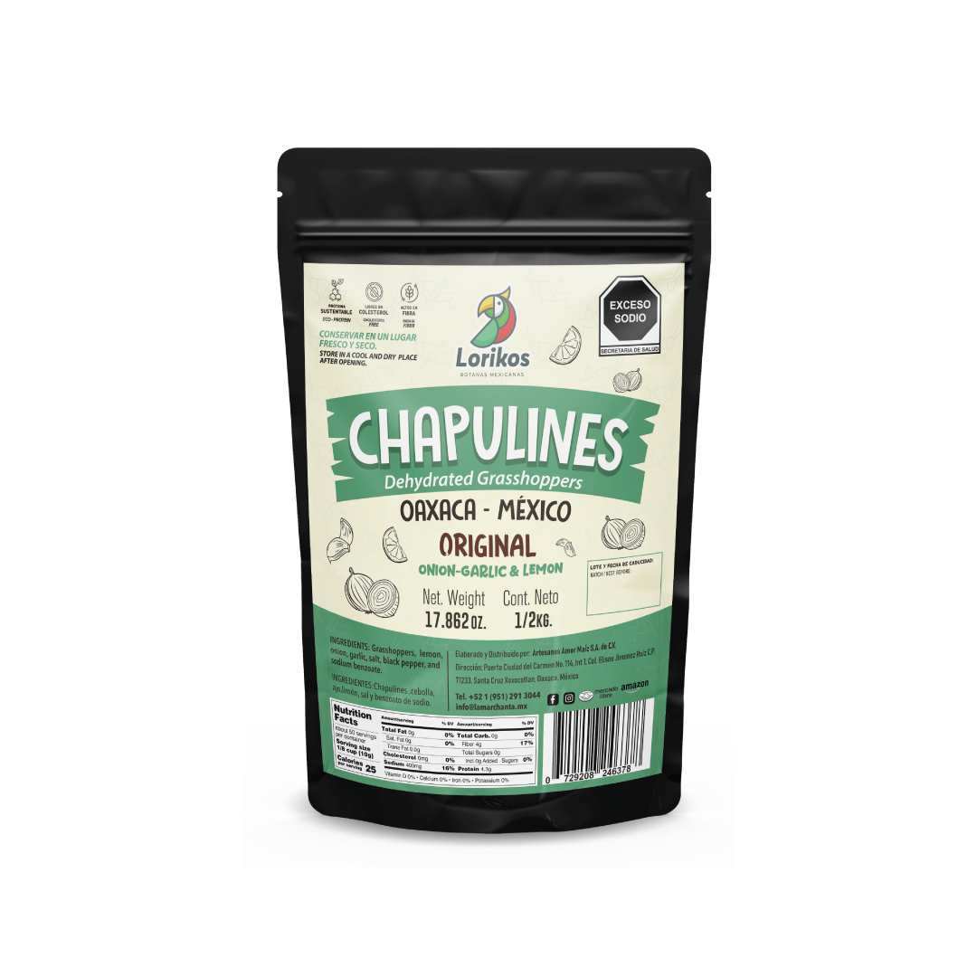 Chapulines Sazonados 500g, Lorikos®